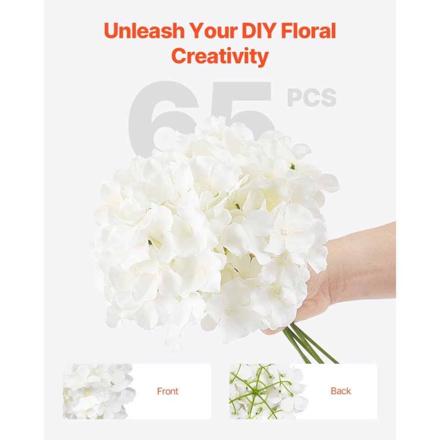 VEVOR Hydrangea Fake Flowers Bulk –  65 Pcs, 7.5 Inch Stem