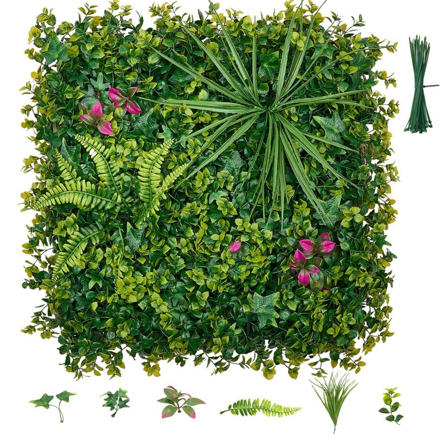 VEVOR Artificial Boxwood Hedge Panels – 12 pcs, 20x20 in Set