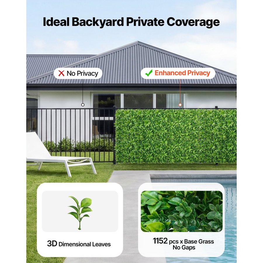 VEVOR Artificial Plant Wall Panels – 40x120 in, 1152 Pieces