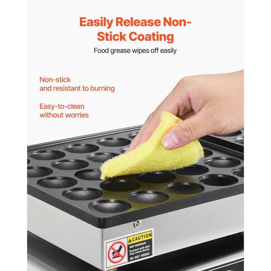 VEVOR Commercial Dutch Mini Pancake Maker – 50PCS, 1800W