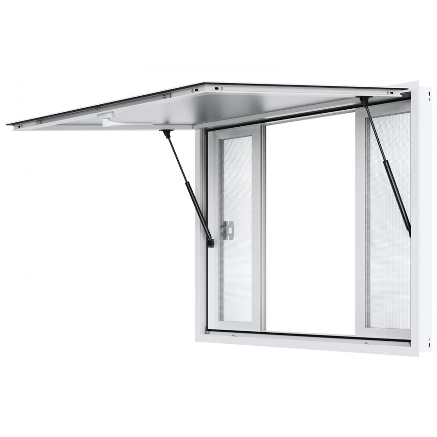 VEVOR Concession Window for Food Truck, 48"x36" Aluminum Alloy Service Window, Up to 85 Degrees Serving Window with 4 Sliding Windows & Awning Door & Drag Hook, for Food Truck Concession Trailer