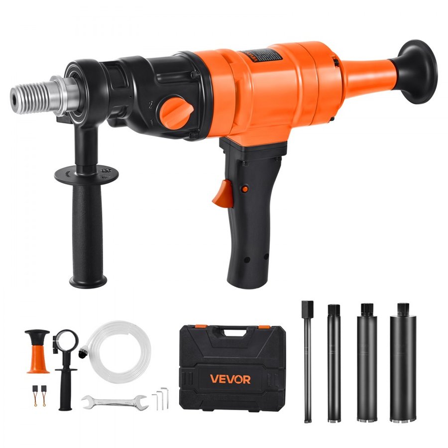 VEVOR Hand Held Core Drill – 1500W, 2-Speed, 8 in, 4 Bits