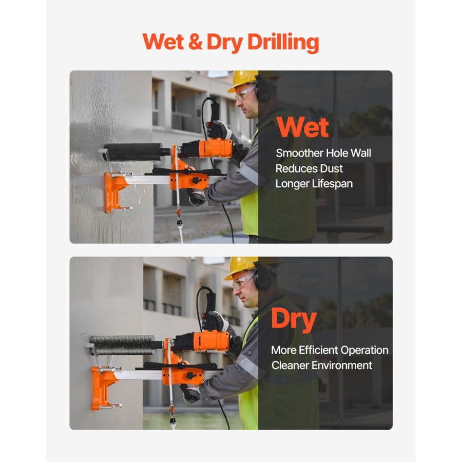 VEVOR Concrete Diamond Core Drill – 1500W, 2-Speed, 2-in-1