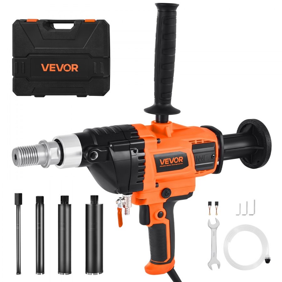 VEVOR Handheld Concrete Core Drill – 2000W, 0-1800RPM, 4 Bit