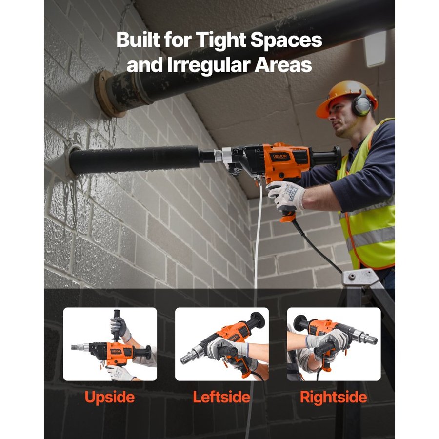 VEVOR Handheld Concrete Core Drill – 2000W, 0-1800RPM, 4 Bit