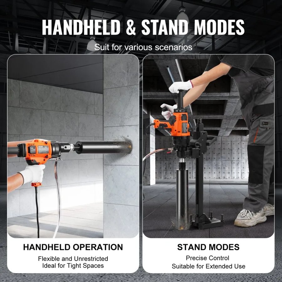 VEVOR Concrete Core Drilling Machine – 2000W, 2-in-1 Rig
