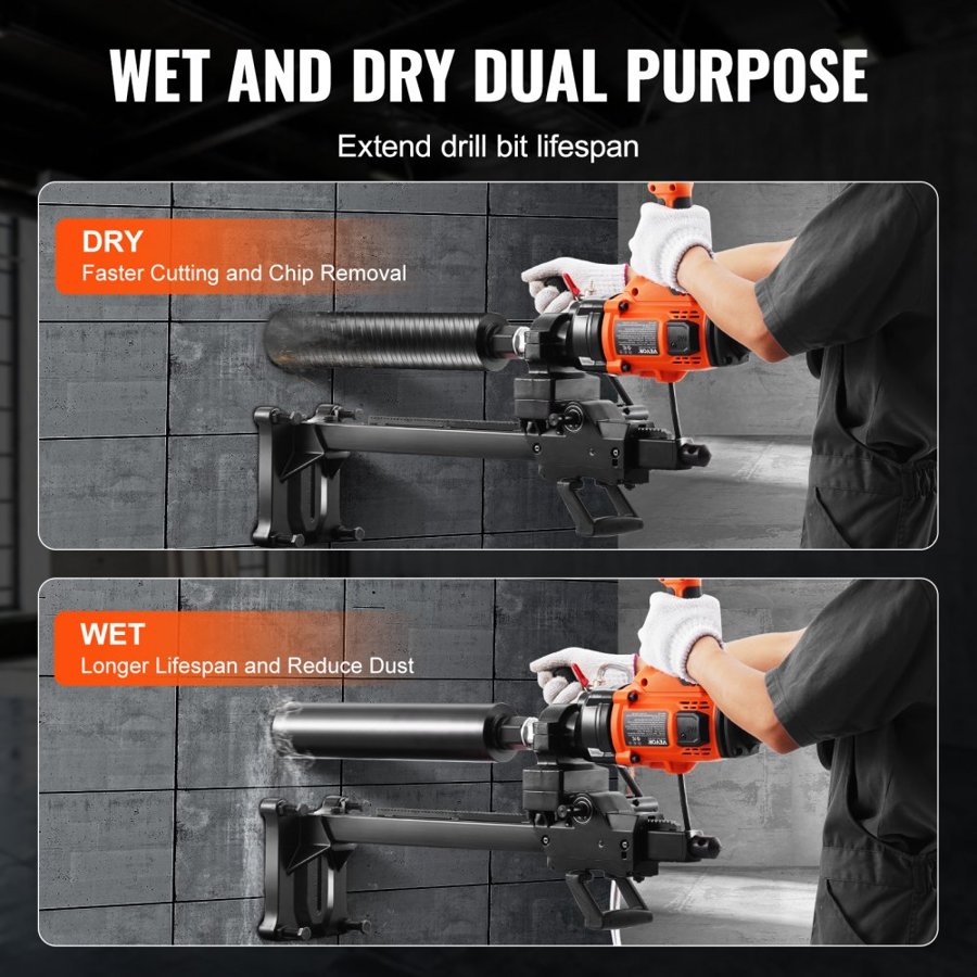 VEVOR Concrete Core Drilling Machine – 2000W, 2-in-1 Rig
