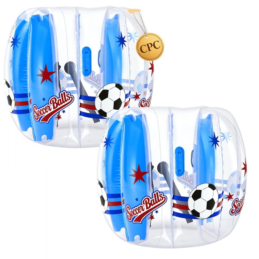 VEVOR 2-Pack Inflatable Bumper Balls 1.2m Human Bubble Teens Transparent, for Backyard, Camping, Picnic, Park, Lawn, and Outdoor Team Gameplay, Thickened PVC Material, Sumo Hamster Ball with Handle