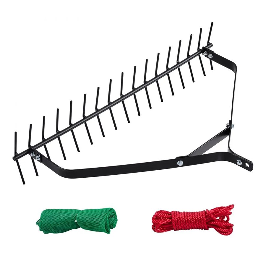 VEVOR 32 in Aquatic Weed Rake, 6.3 in Double Sided Lake Weed Rake, Lightweight  Pond Weeds Cutter with 30ft Rope, No Assembly Required, Muck Lilypad Clearing Tool for Pond, Lake, Rivulet
