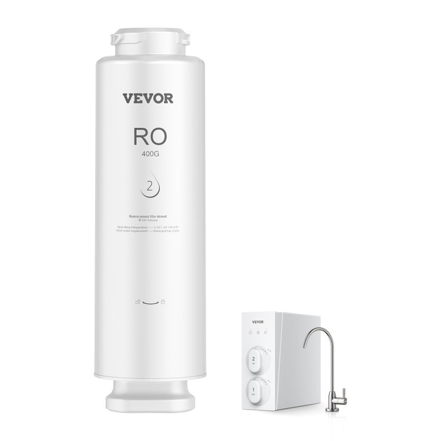 VEVOR Reverse Osmosis System, 400 GPD 9-stage Reverse Osmosis Water Filter Replacement, RO Filter Cartridge for 24 Months, Reduces Lead, Chlorine, Rust, Compatible with SS-002 Under Sink Water Filter