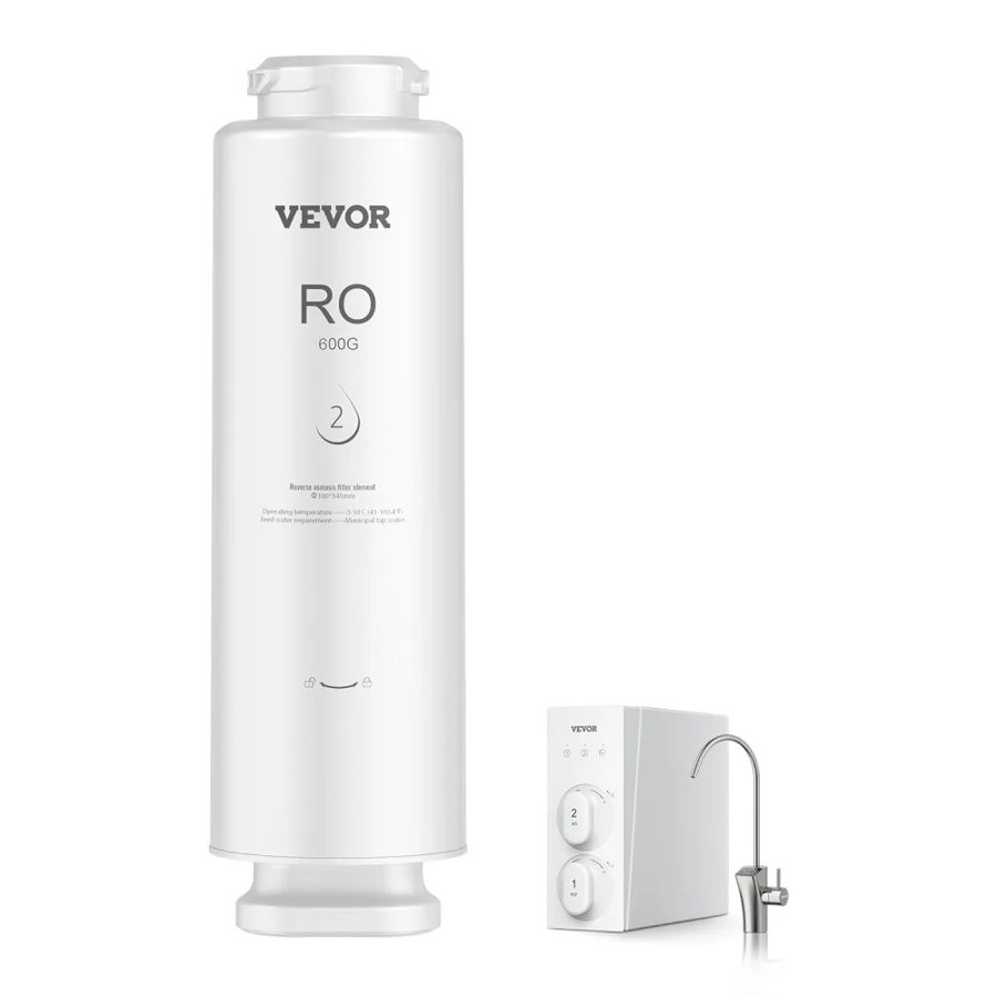VEVOR Reverse Osmosis System, 600 GPD 10-stage Reverse Osmosis Water Filter Replacement, RO Filter Cartridge for 24 Months, Reduces Lead & Chlorine, Compatible with SS-004 Under Sink Water Filter