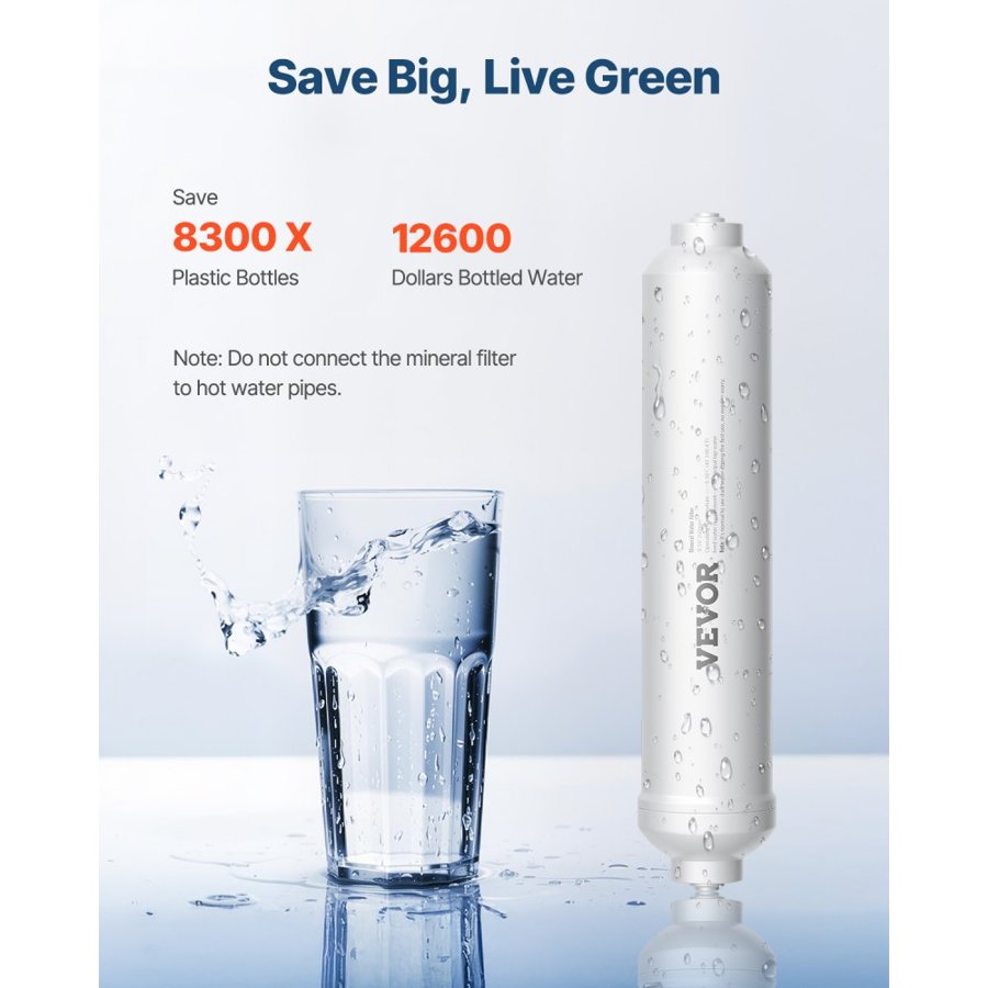 VEVOR Remineralizing Water Filter- 1100 Gallon, 1/4" QC