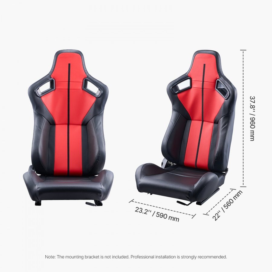 VEVOR Racing Seat Set – 2 Seats, Q235B, 90-180° Recline