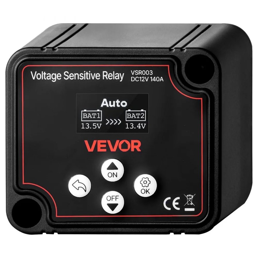 VEVOR Smart Dual Battery Isolator – 12V, 140A, VSR Relay