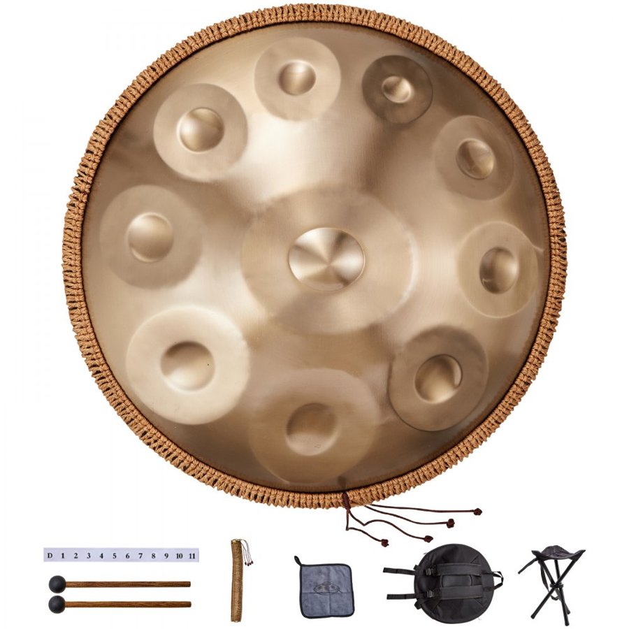 VEVOR Handpan Drum 55.9 cm 10 Notes D Minor Hand Drum Instrument with Mallet
