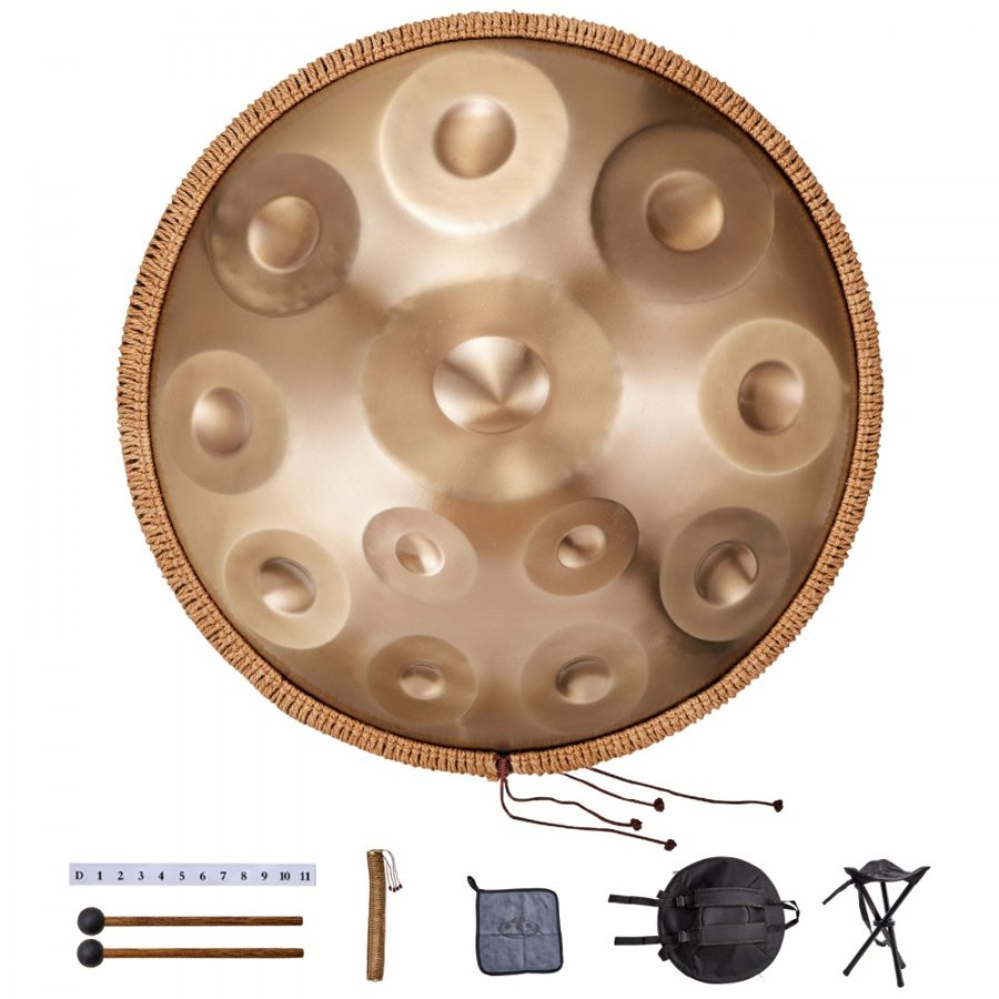 VEVOR Handpan Drum 55.9 cm 12 Notes D Minor Hand Drum Instrument with Mallet