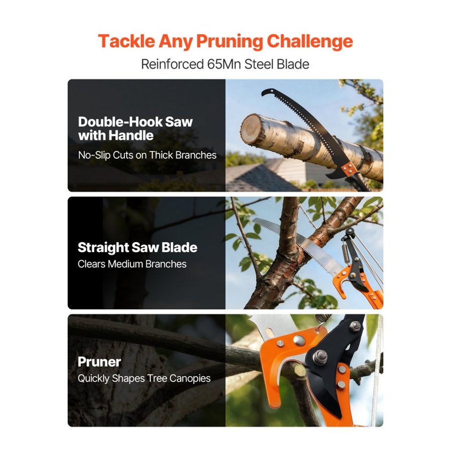 VEVOR Manual Pole Saw — Extendable Handle & Lightweight