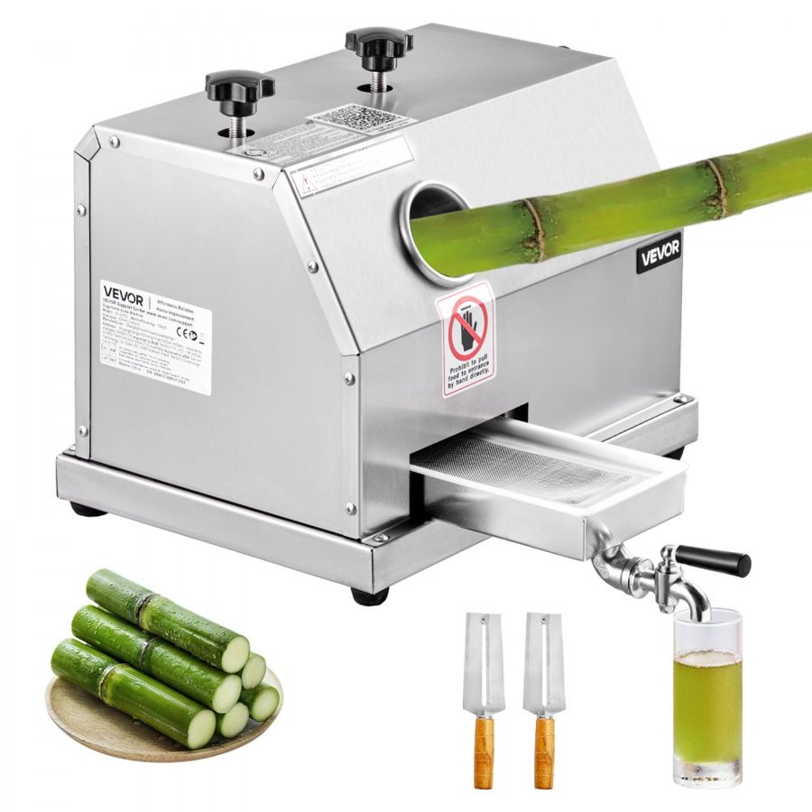 VEVOR Commercial Sugar Cane Juicer Machine 50 kg/h Output 3 Rollers 62 mm Inlet