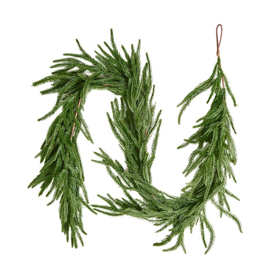 VEVOR Christmas Garland, 1524 mm Realistic Norfolk Pine Garland, Evergreen Real Touch Artificial Faux Greenery Garlands, for Holiday Indoor Outdoor Xmas Decoration on Table, Mantel, and Fireplace
