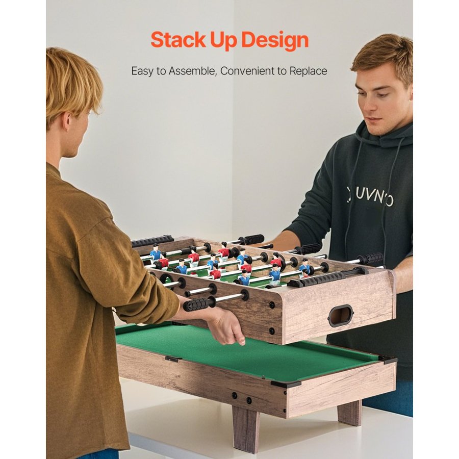 VEVOR 4-in-1 Combo Game Table Set, 32" Air Hockey Table, Multi Combination Table with Pool Billiard, Hockey, Foosball, Ping Pong, Pushers & Pucks, Sports Arcade Table for Kids Family Game Room Office
