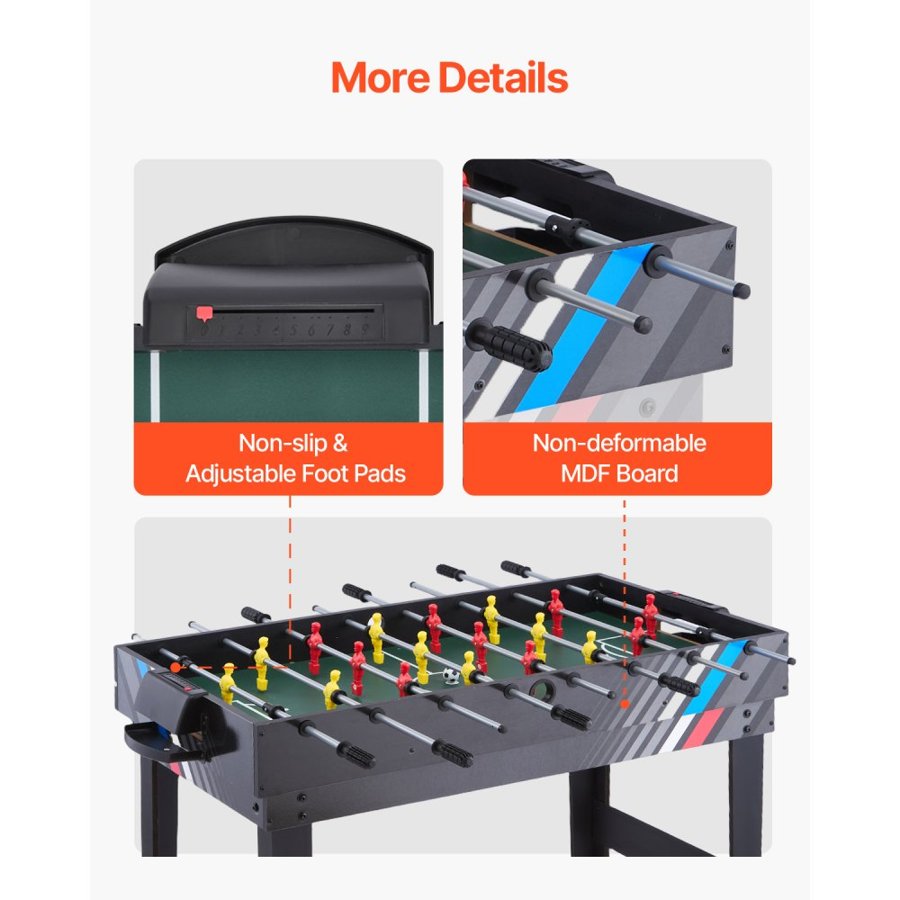 VEVOR 4 in 1 Game Table – 48 inch, 12mm Thick MDF Board