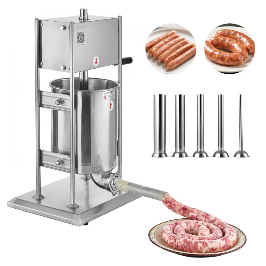 VEVOR Manual Sausage Stuffer Machine – 22 lbs/10 L, 5 Tubes