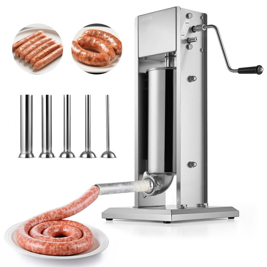 VEVOR Manual Sausage Stuffer – 11 lbs / 5 L, 2 Speed, 5 Tube