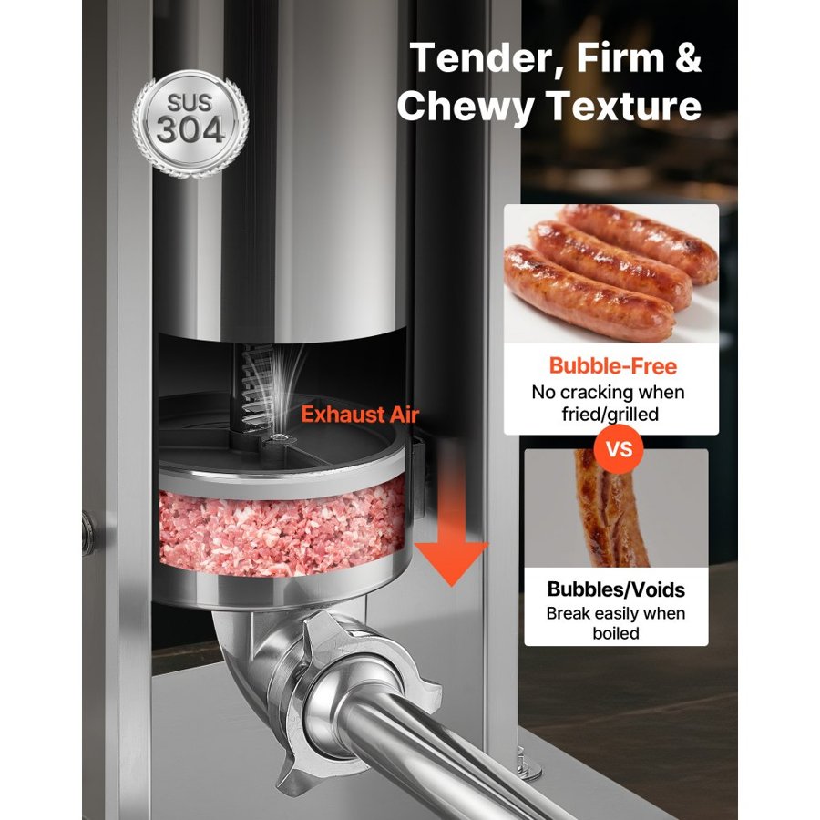VEVOR Manual Sausage Stuffer – 11 lbs / 5 L, 2 Speed, 5 Tube
