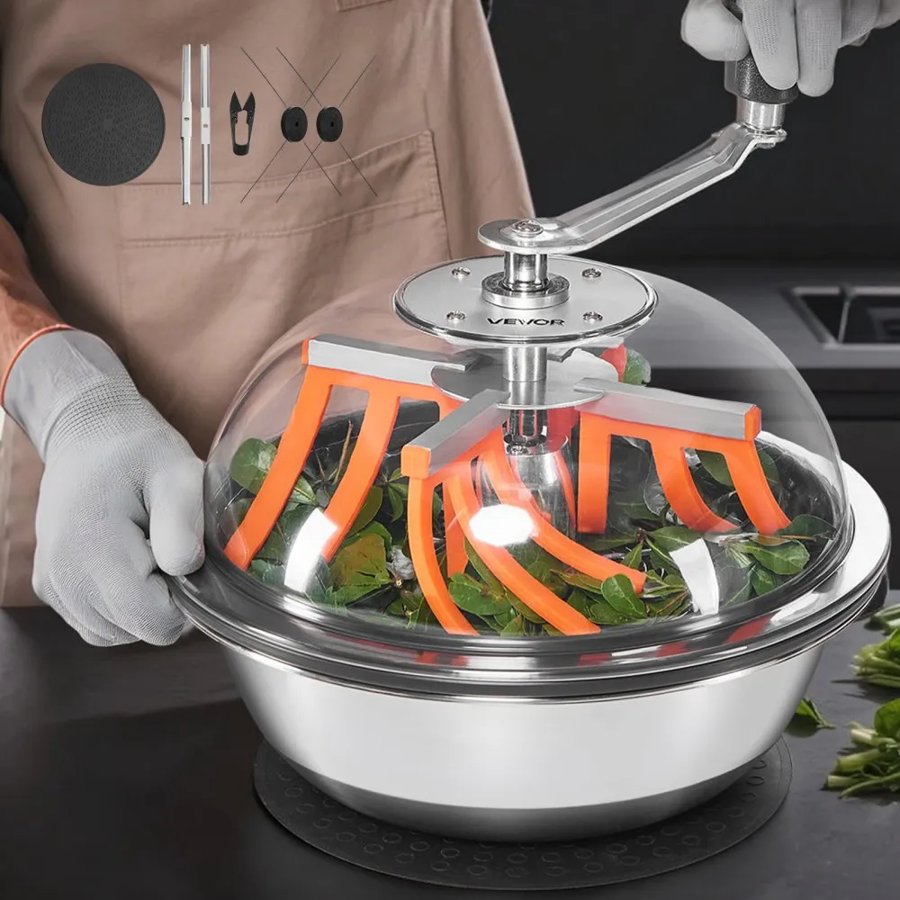 VEVOR Bud Leaf Bowl Trimmer, 335 mm Manual Bud Trimmer, with Sharp Stainless Steel Blades, Visual Cutting, Wet & Dry Hydroponic Cutting Machine, Twisted Spin Cut for Plants Leaves Buds Flowers