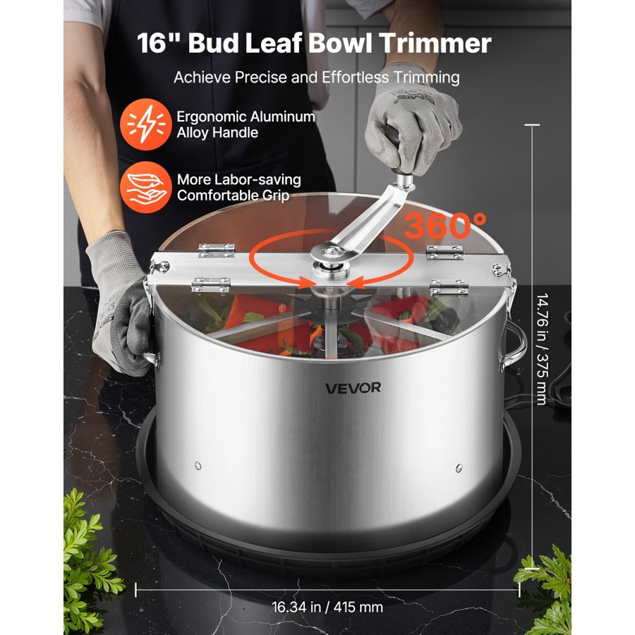VEVOR Bud Leaf Bowl Trimmer – 16-Inch Wide Manual Cutter