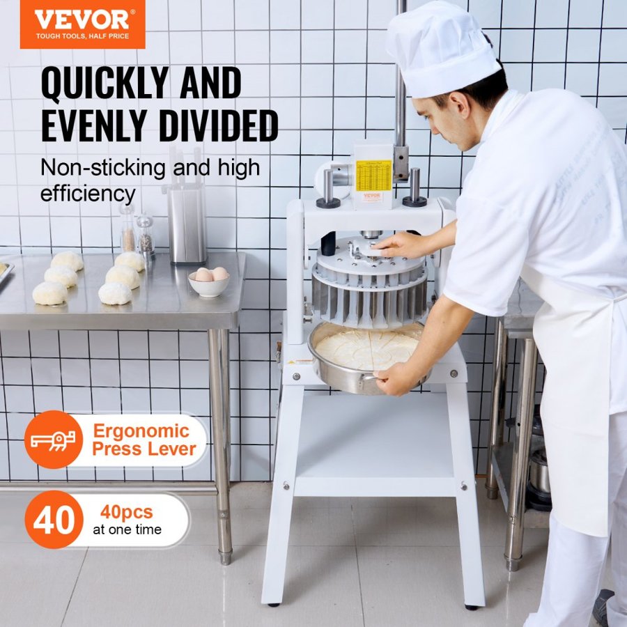 VEVOR Dough Divider Cutter – 40PCS, 30-140g Portions