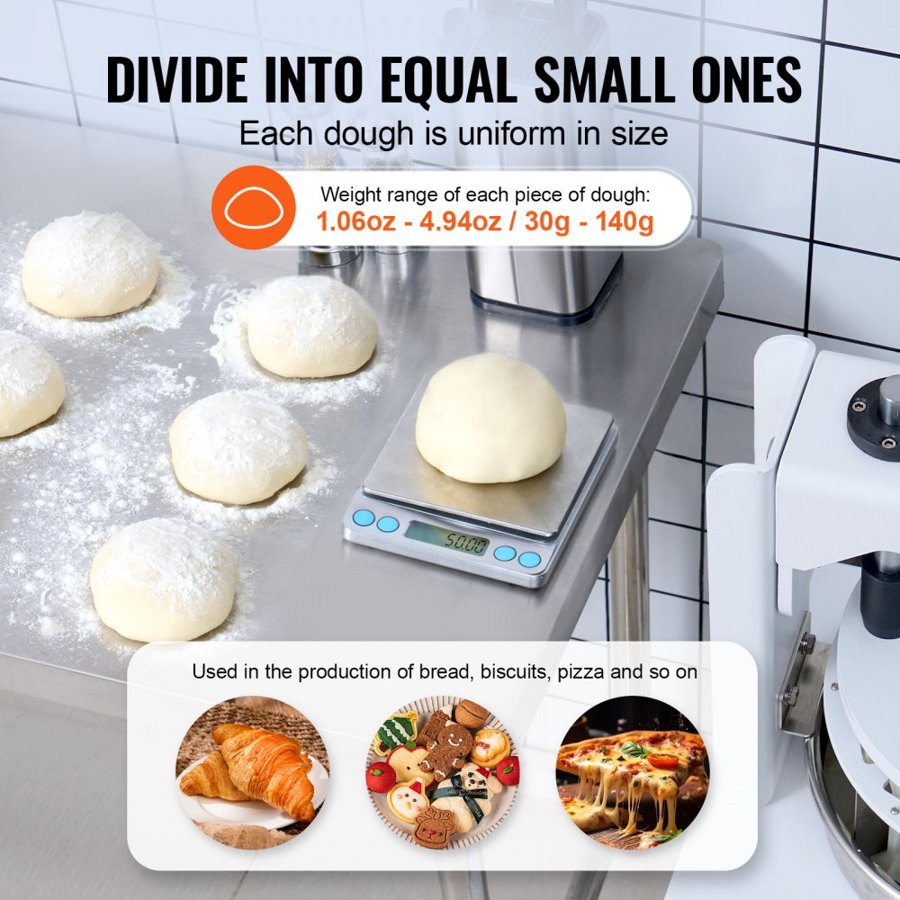 VEVOR Dough Divider Cutter – 40PCS, 30-140g Portions