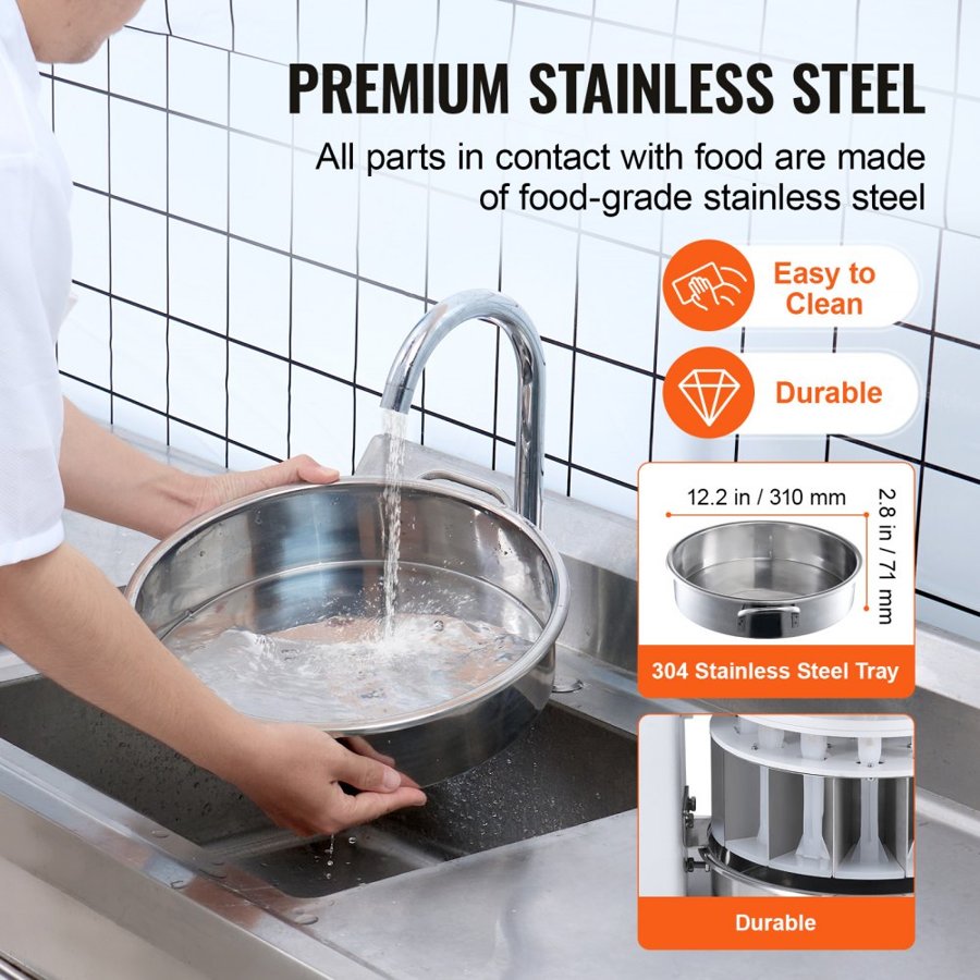 VEVOR Dough Divider Rounder, 18PCS Manual Dough Equal Divider Machine, 2.11oz - 9.88oz Hand Press Dough Cutter with 304 Stainless Steel Tray and Blade, Bread Maker for Bakery, Restaurant, Commercial