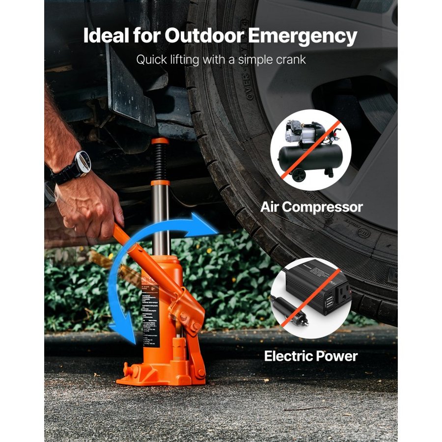 VEVOR 6 Ton Hydraulic Jack – 7.7-14.8 in. High Lift