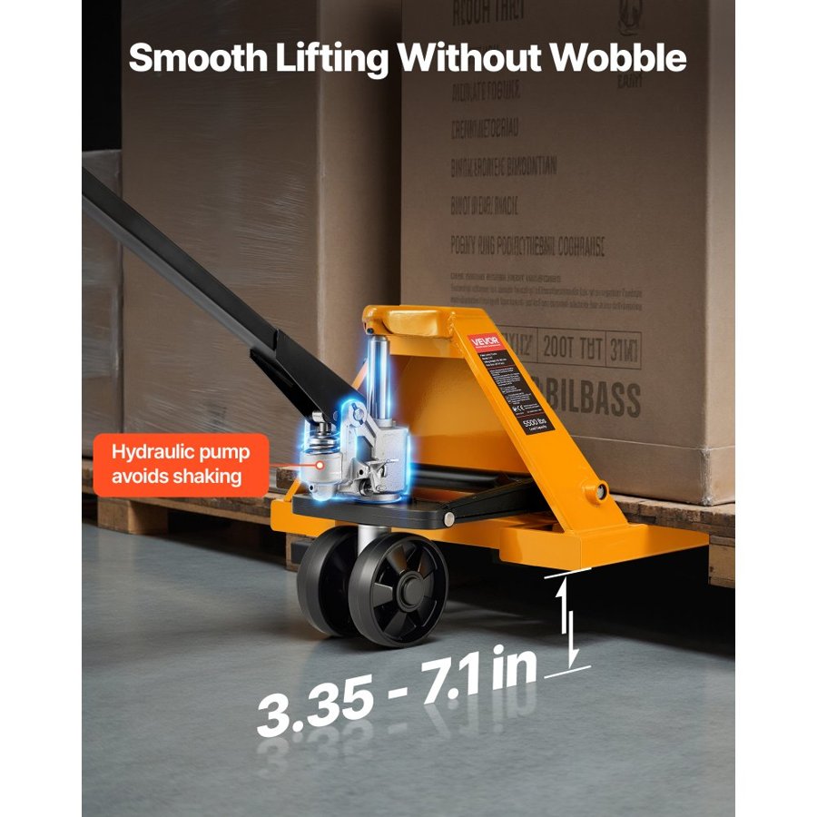 VEVOR 5500 lbs Pallet Jack – 48×27" Forks, 7.1" Lift