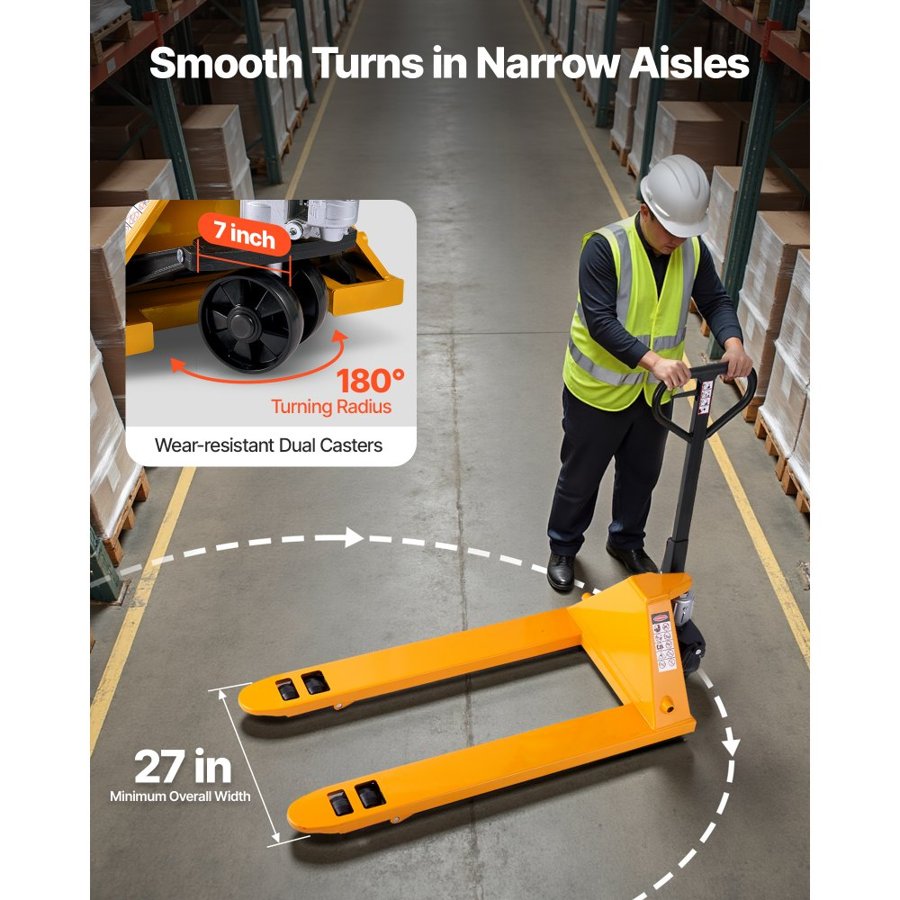 VEVOR 5500 lbs Pallet Jack – 48×27" Forks, 7.1" Lift