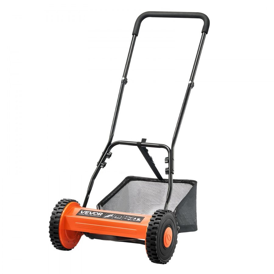VEVOR Lawn Mower Push No Motor – 16 In, 5 Blades, 0.6-1.75In