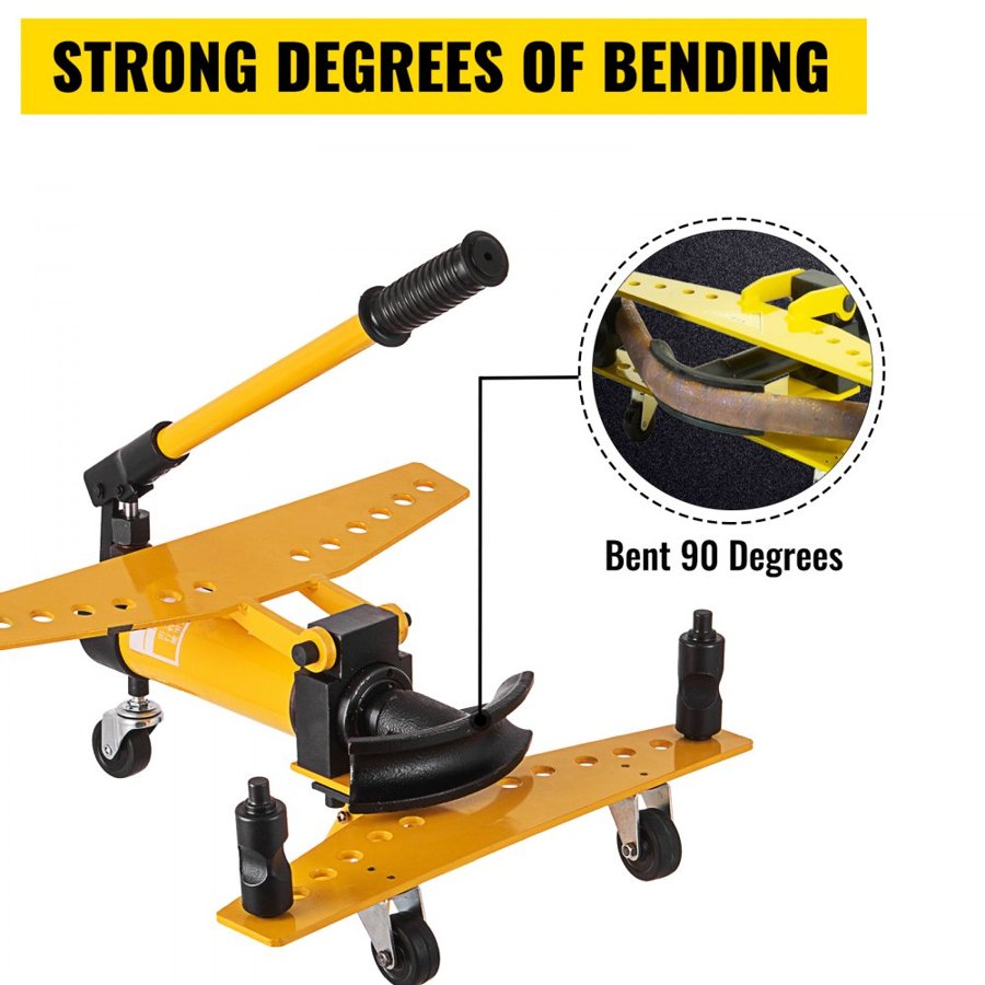 VEVOR Manual Hydraulic Pipe Tube Bender Machine 10 Ton Manual Hydraulic Tube Bending Machine 6.4–25.4 mm Diameter 6 Dies for Heating and Piping Construction