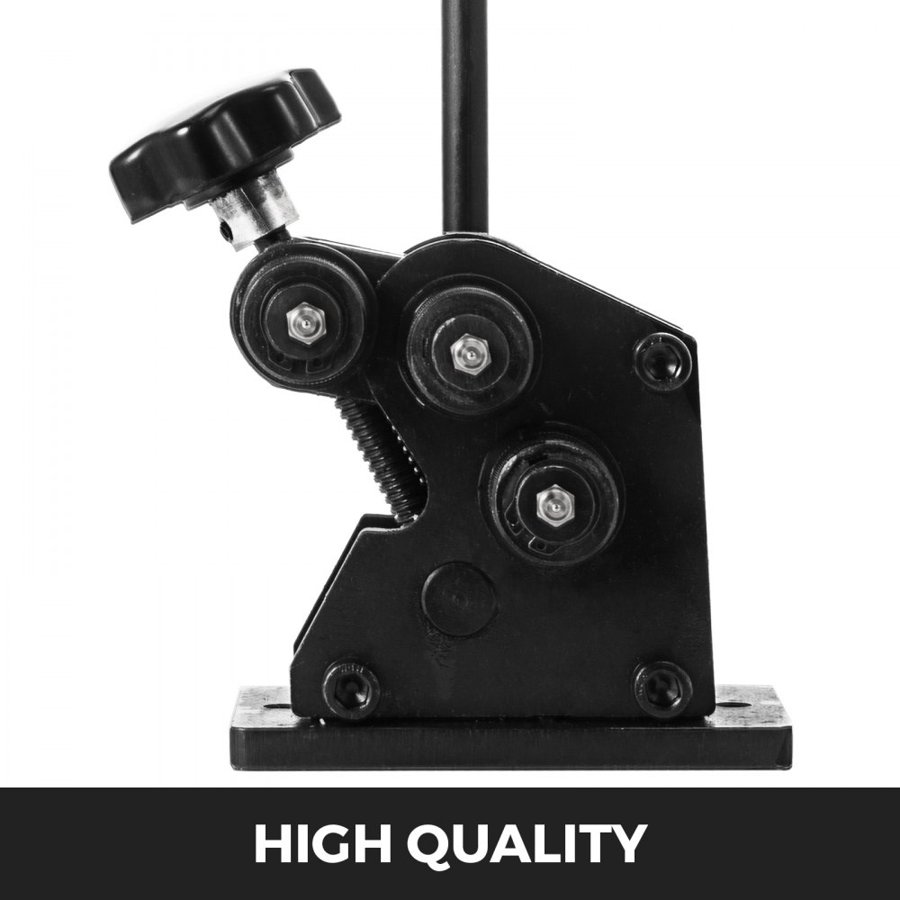 VEVOR Manual Ring Roller Bender Metal Sheet Roll Bending Rolling Machine 343mm Hand Tubing Bender Steel Ring Roller Bender 3-1/2'' Handle Handheld Hand Crank 3" Ring Bending Tool