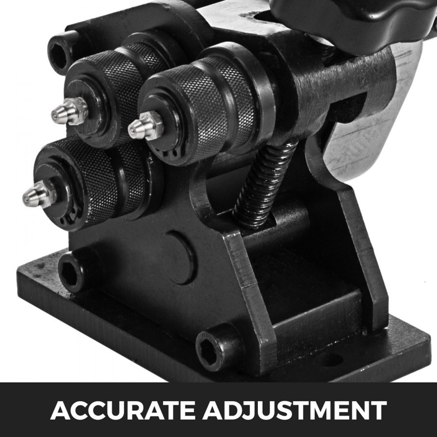 VEVOR Manual Ring Roller Bender Metal Sheet Roll Bending Rolling Machine 343mm Hand Tubing Bender Steel Ring Roller Bender 3-1/2'' Handle Handheld Hand Crank 3" Ring Bending Tool