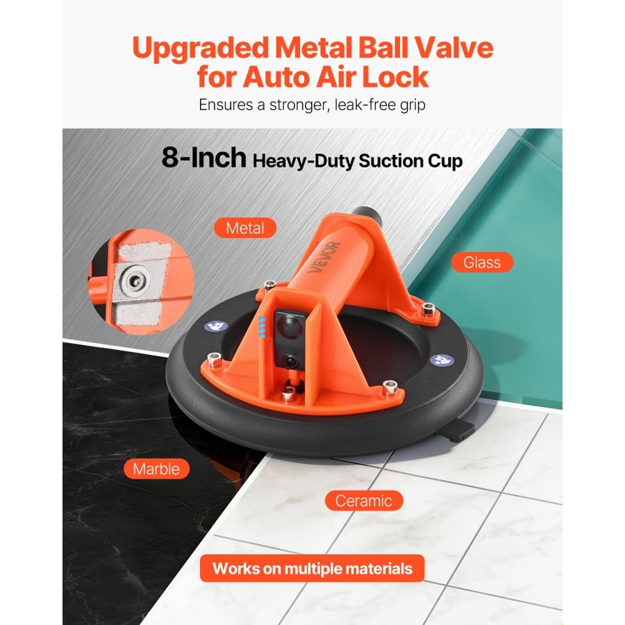 VEVOR Vacuum Suction Cups for Glass – 8 Inch, 400lbs, 2-Pack