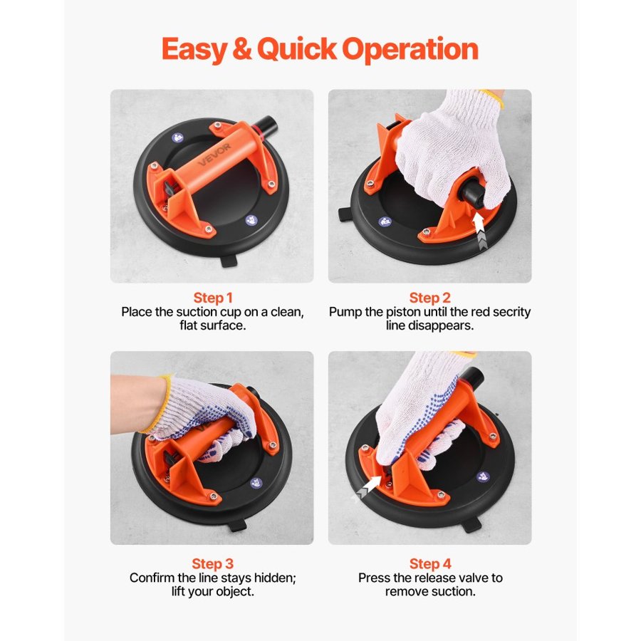VEVOR Vacuum Suction Cups for Glass – 8 Inch, 400lbs, 2-Pack