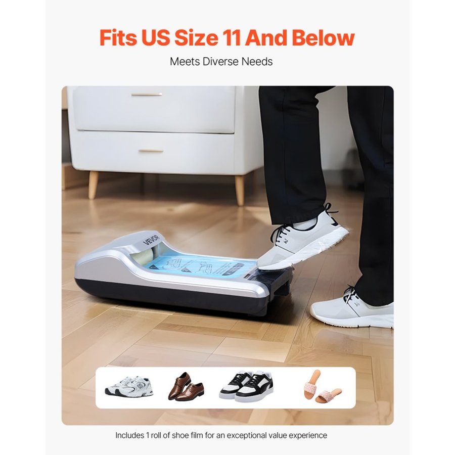 VEVOR Shoe Cover Machine Automatic Shoe Cover Dispenser Fits Up to US 11 / EU 44