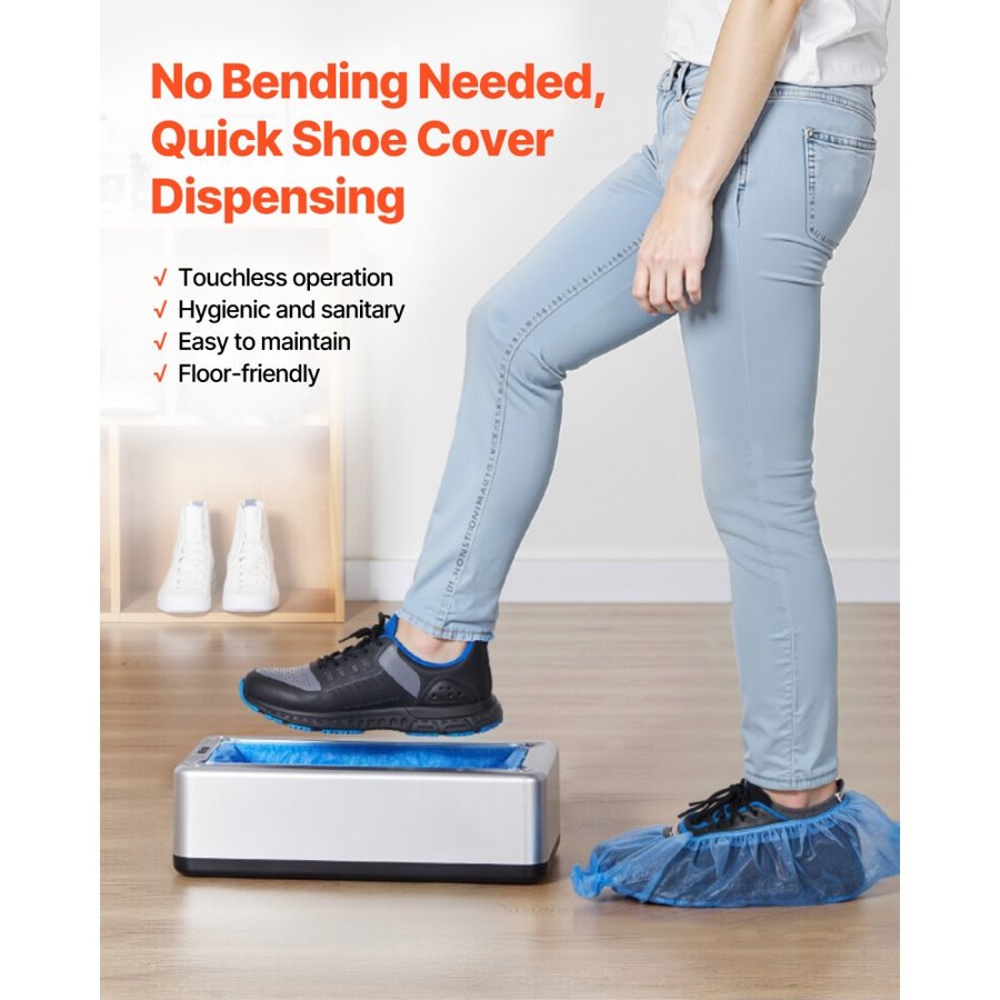 VEVOR Shoe Cover Dispenser Fits Up to US 11 / EU 44 with 100 Disposable Plastic Covers