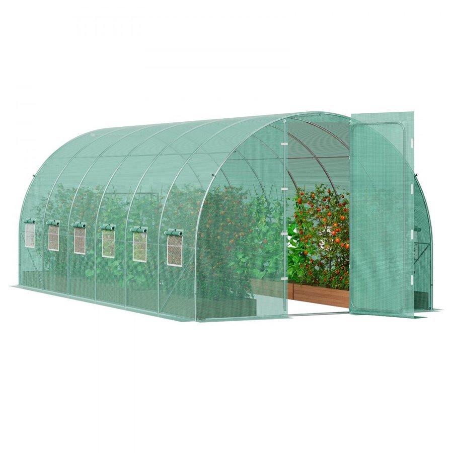 VEVOR Hoop Tunnel Greenhouse – 19.4×9.7×7.4 FT, 0.02" Wall