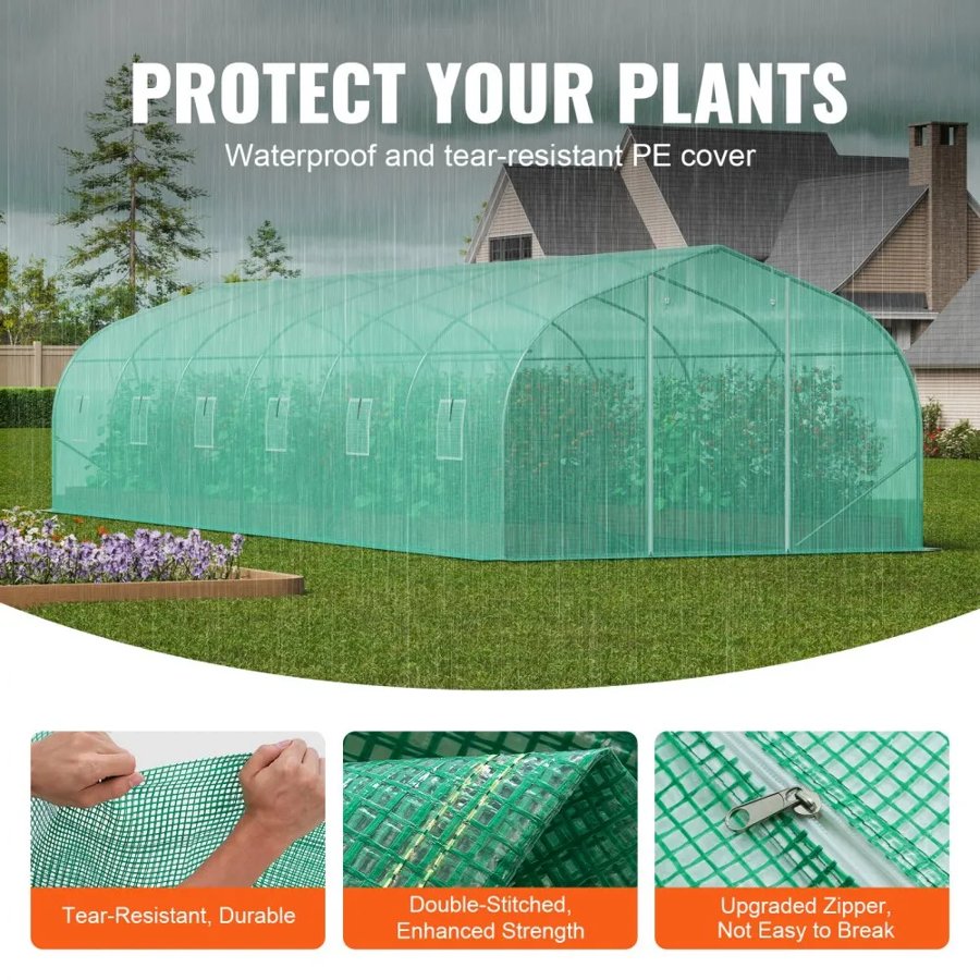 VEVOR Walk In Greenhouse Tunnel – 29.5×9.8×6.6 ft space