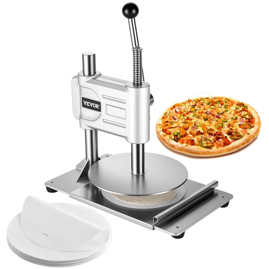 VEVOR Manual Pizza Dough Press Machine - 9.5 in. SS