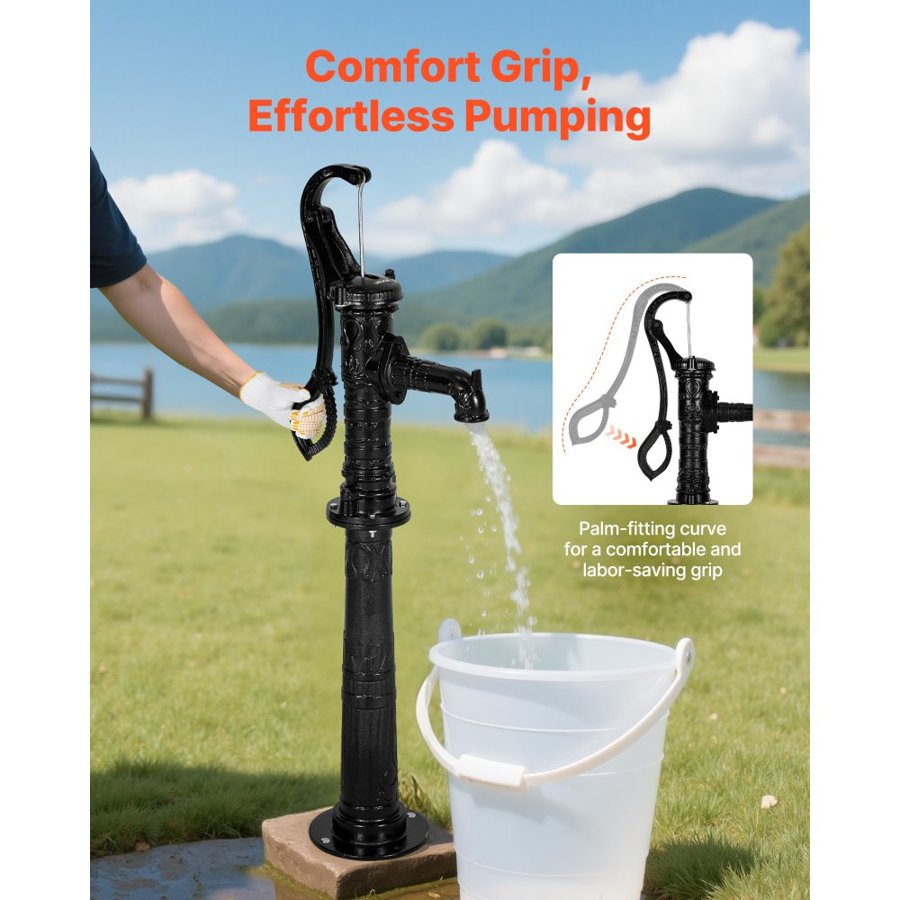 VEVOR Manual Hand Water Pump – 20 ft Lift, Cast Iron
