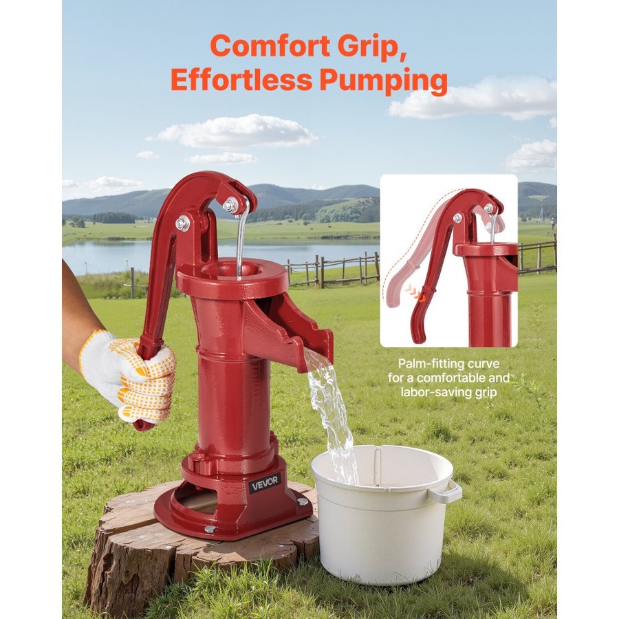 VEVOR Hand Water Well Pump – 25 ft Lift, 20 lbs Capacity