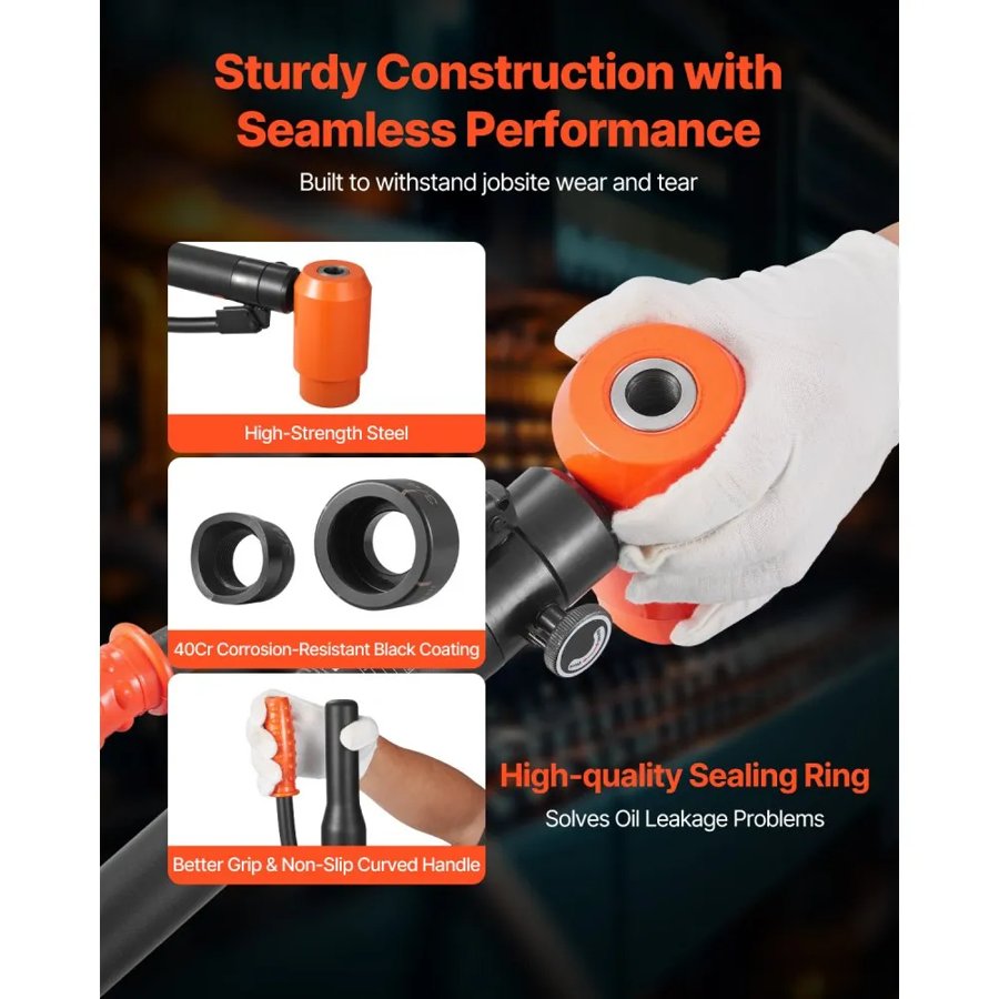 VEVOR Knockout Punch Set, 147.1 kN Hydraulic Knockout Set, 12.7 to 101.6mm KO Tool Kit Hole Making Tool, KO Tools Kit W/10 Dies for Metal Electrical Cabinet, Electrical Control Cabinet, Switch Cabinet